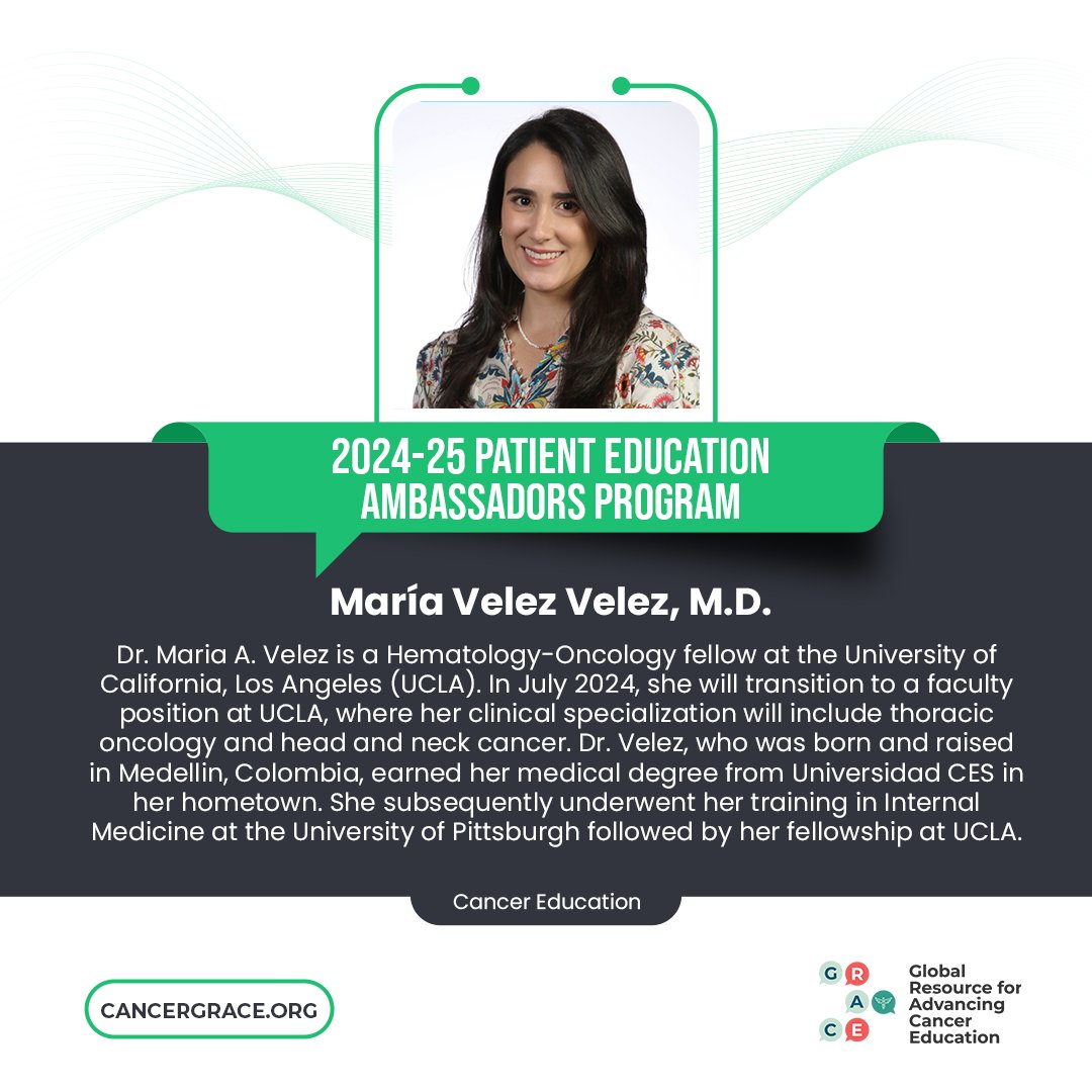 Meet Dr. María Velez Velez! Dr. @MomaVelez11 research interests span from developmental therapeutics in thoracic oncology and head and neck cancer to identify approaches in which investigators can enhance diversity and inclusion of historically underrepresented racial and ethnic
