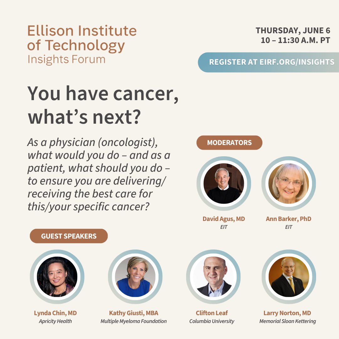 “You have cancer, what should you do next?' Join us on June 6 for our virtual #InsightsForum where our panel of experts tackle this critical question, focusing on how patients, advocates, and oncologists can collaborate to boost awareness and improve accessibility to
