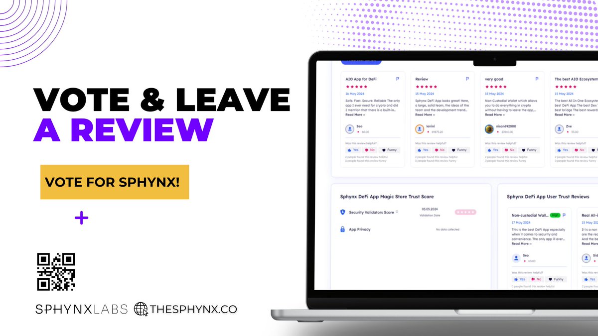 Come vote and leave a review for Sphynx on the Magic Store, The Ultimate Web3 App Store, to spread the word of our very own DeFi App. Let's take over the DeFi space 🧪🔮 magic.store/app/sphynx-def…