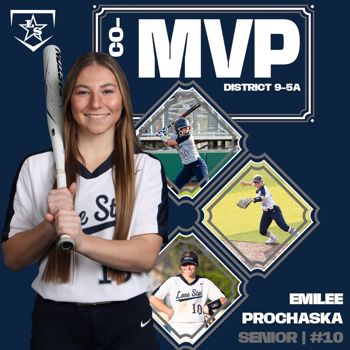 Congratulations to Senior Emilee Prochaska for being named 𝐃𝐢𝐬𝐭𝐫𝐢𝐜𝐭 𝟗-𝟓𝐀 𝐂𝐨-𝐌𝐨𝐬𝐭 𝐕𝐚𝐥𝐮𝐚𝐛𝐥𝐞 𝐏𝐥𝐚𝐲𝐞𝐫 🤠 #RaiseTheShips | #SDLUP