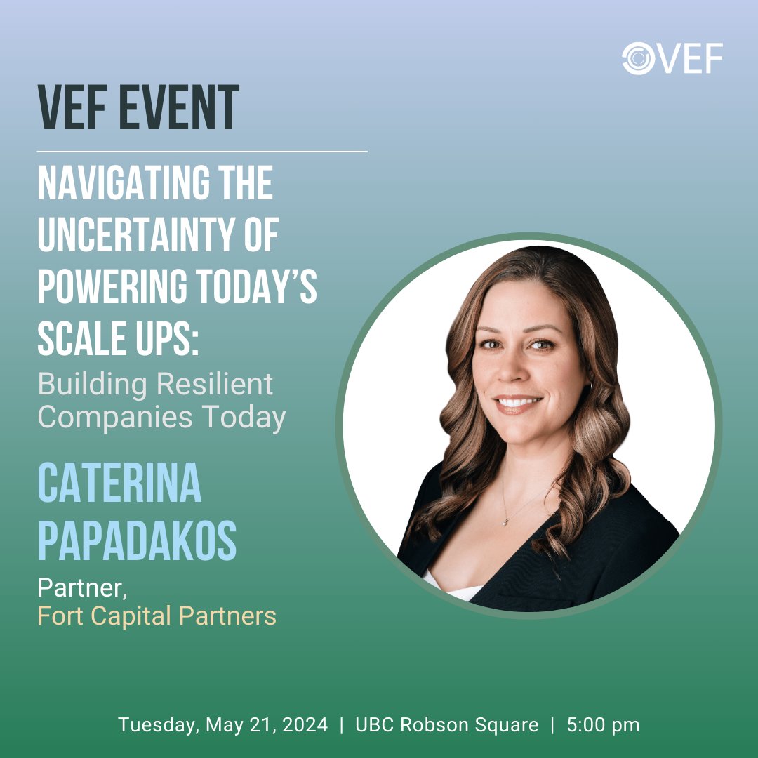 VEF (@vefdotorg) on Twitter photo ⭐ Don't miss Caterina as one of our panelists at Navigating the Uncertainty of Powering Today’s Scale Ups: Building Resilient Companies Today!
Join us next Tuesday, May 21, 2024 at 5PM at UBC Robson Square!
🎟 Tickets here: lu.ma/w2hgzwxz
#bcentrepeneurs #bcbusiness ⭐ Don't miss Caterina as one of our panelists at Navigating the Uncertainty of Powering Today’s Scale Ups: Building Resilient Companies Today!
Join us next Tuesday, May 21, 2024 at 5PM at UBC Robson Square!
🎟 Tickets here: lu.ma/w2hgzwxz
#bcentrepeneurs #bcbusiness
