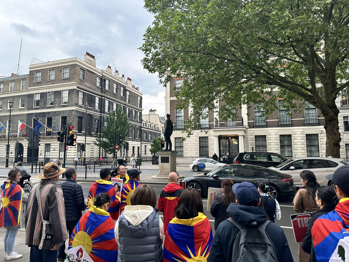 Happening now‼️ Free Tibet, along with members of the Tibetan community and their supporters, have rallied outside the 🇨🇳 embassy to mark the day of the #PanchenLama’s abduction. We are here to remind #China the world won’t forget how they robbed a 6 year boy of his freedom.