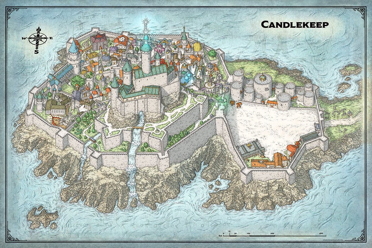 Today’s peek into The Forgotten Realms is my poster sized #rpgmap of Candlekeep from the #DnD anthology ‘Candlekeep  Mysteries’. Available in digital or print format from prints.mikeschley.com, it’s sure to bring a fresh helping of magic to your next #ttrpg game night!