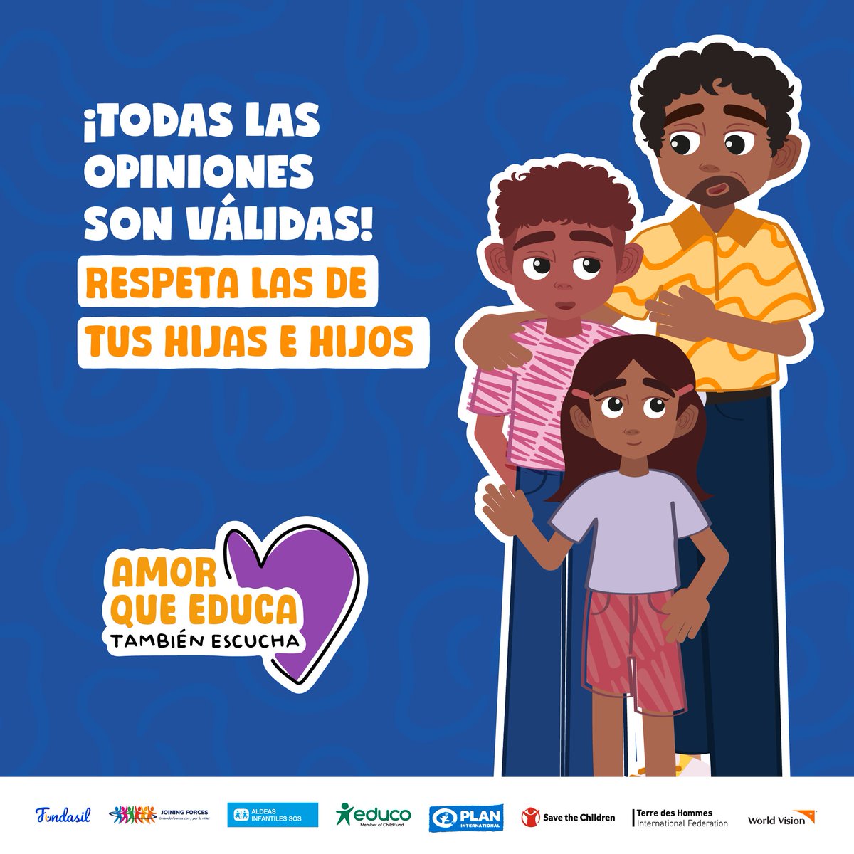JoiningForcesSV's tweet image. Crea un ambiente de respeto y comprensión donde las niñas, niños y adolescentes se sientan en confianza de expresarse. Esto evitará que todo se resuelva a gritos y con golpes. 

Recuerda que el amor que educa también escucha 💜

#CrianzaPositiva #NoAlMaltratoInfantil