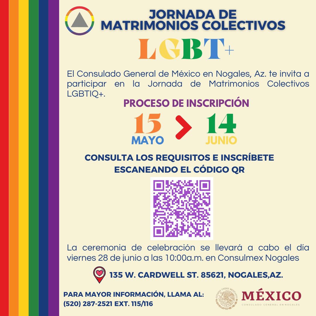 Ya están abiertas las inscripciones para nuestra jornada de matrimonios igualitarios #ZonaSegura Recuerda que es indispensable que hagas tu registro Consulta las bases en tinyurl.com/58j7shef Regístrate aquí forms.gle/KaDaDXE8oLS8TC… #PrideMonth #LGBT+ #BeInclusive