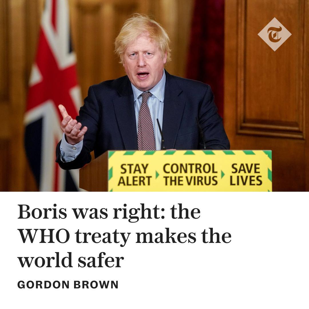 ✍️ 'Fears about compulsory lockdowns are false. Countries must now collaborate to minimise the risks of future pandemics' | Writes former prime minister @GordonBrown Read his full column 👇 telegraph.co.uk/news/2024/05/1…