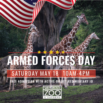 Join the Zoo for Armed Forces Day! Free admission with an active or retired military ID. ⭐