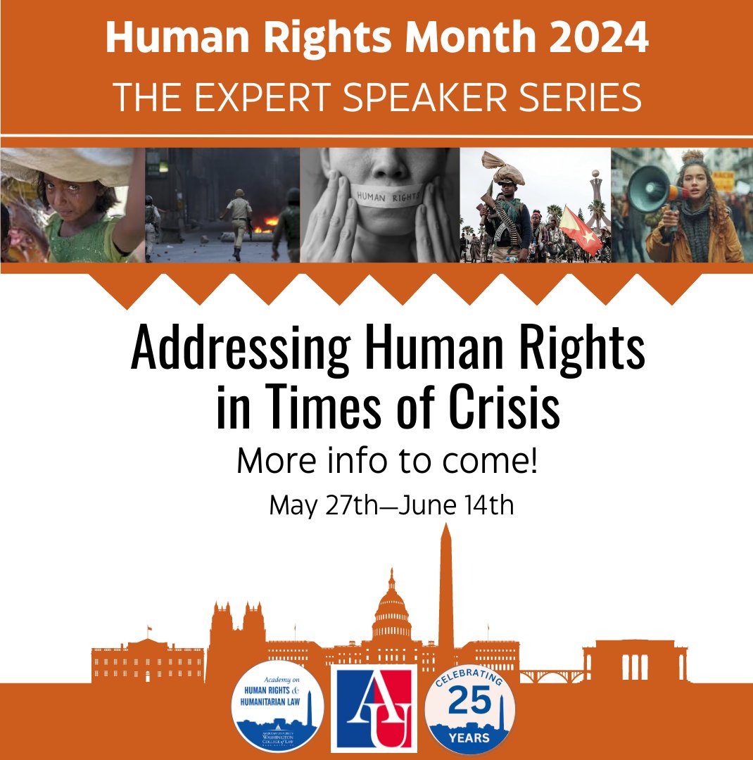 Attention #HumanRights community! 🌍 From May 27 to June 14, the Academy of Human Rights and International Humanitarian Law will sponsor panels during #HumanRightsMonth, a series of unmissable events!