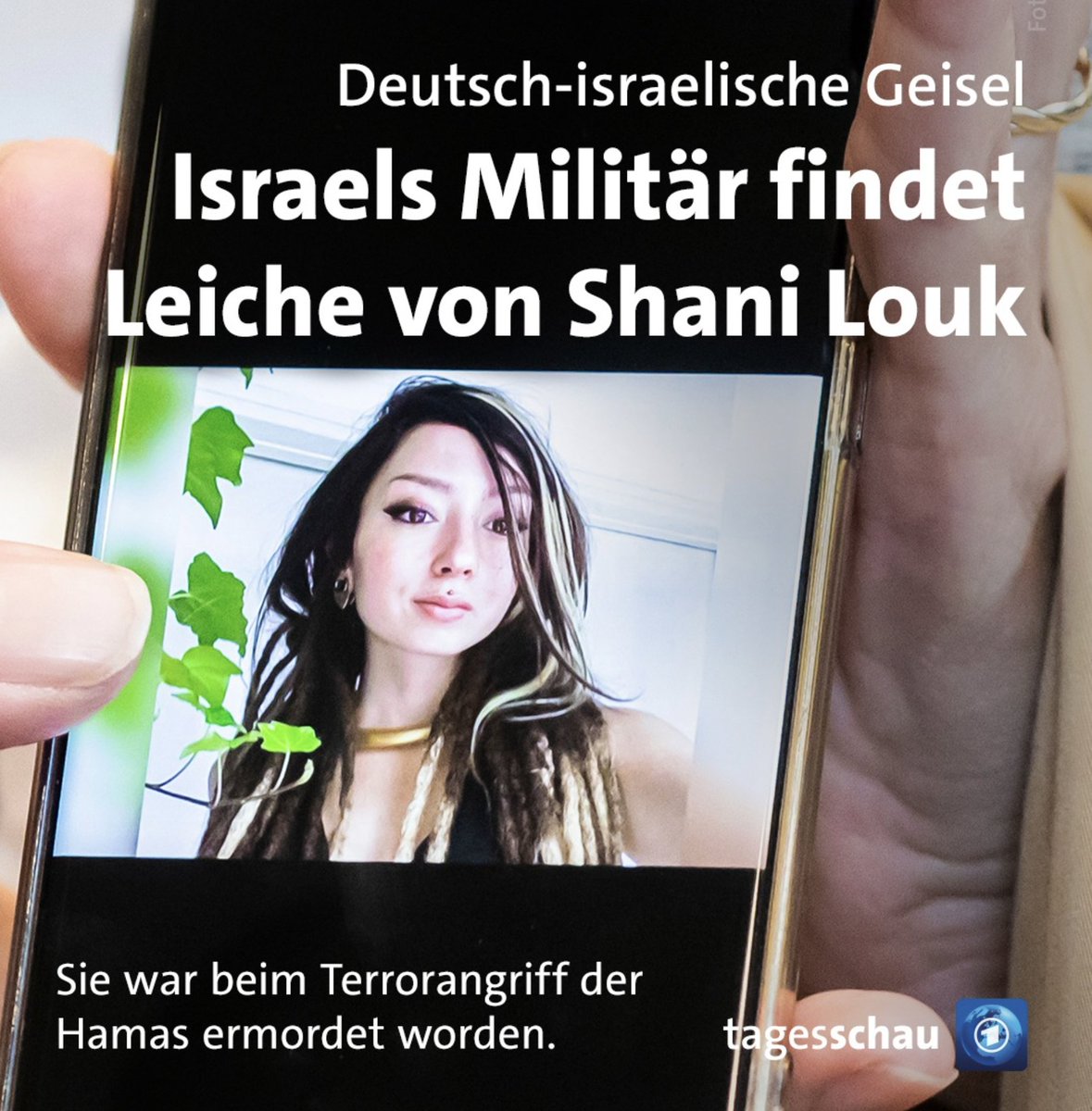 Liebes @tagesschau -Team, die 3 Leichen wurden nicht 'entdeckt', sondern gestern Abend vom Militär befreit! Das Militär hat Hinweise erhalten, dass die 3 Toten an einem bestimmten Ort als 'Karte' für den Austausch der entführten Israelis gegen die Hamas-Terroristen festgehalten