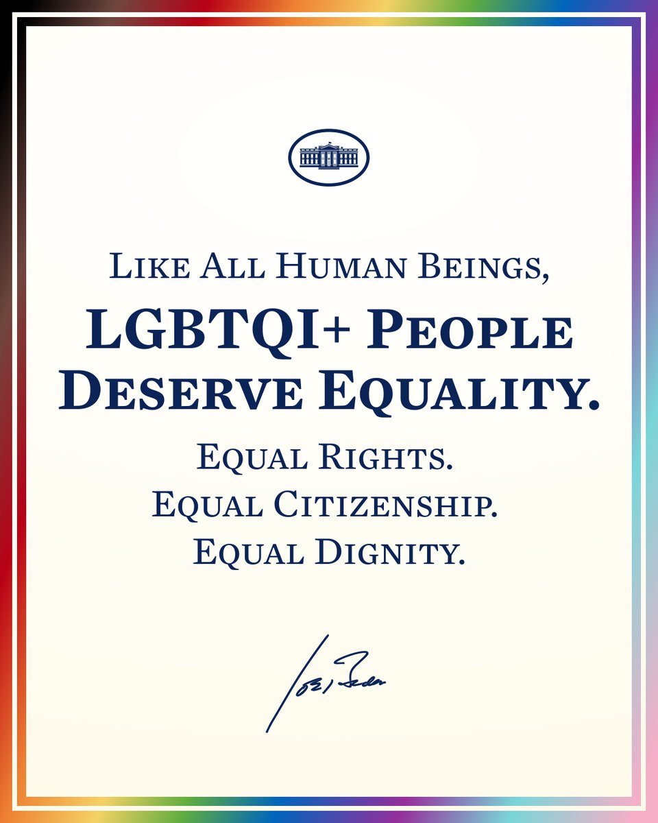 On the International Day Against Homophobia, Transphobia, and Biphobia, our Administration stands in solidarity with LGBTQI+ people around the world as they seek to live full lives. We will continue to work to advance rights of LGBTQI+ people, as we have since Day One.