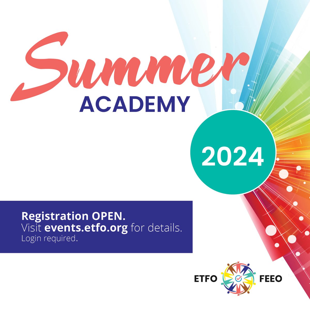 Registration is now open for Summer Academy. ETFO courses run in July and August. There are in-person courses at various locations across Ontario and virtual courses. Registration for in-person courses costs $75, and for virtual courses, $30. More at events.etfo.org