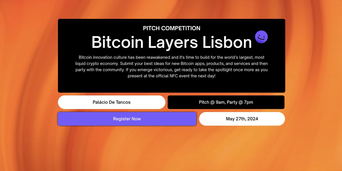 We've been discovering super cool Ordinals project with the @OrdinalsLisbon Pitch Competition ! 🔥 Top pitches will be selected to take over the @NFCsummit MainStage and win $2,500 STX Prize Pool 💥 Judge line-up: @TO @nonfungible_jan @markymark @louiseivanvp @JakeBlockchain