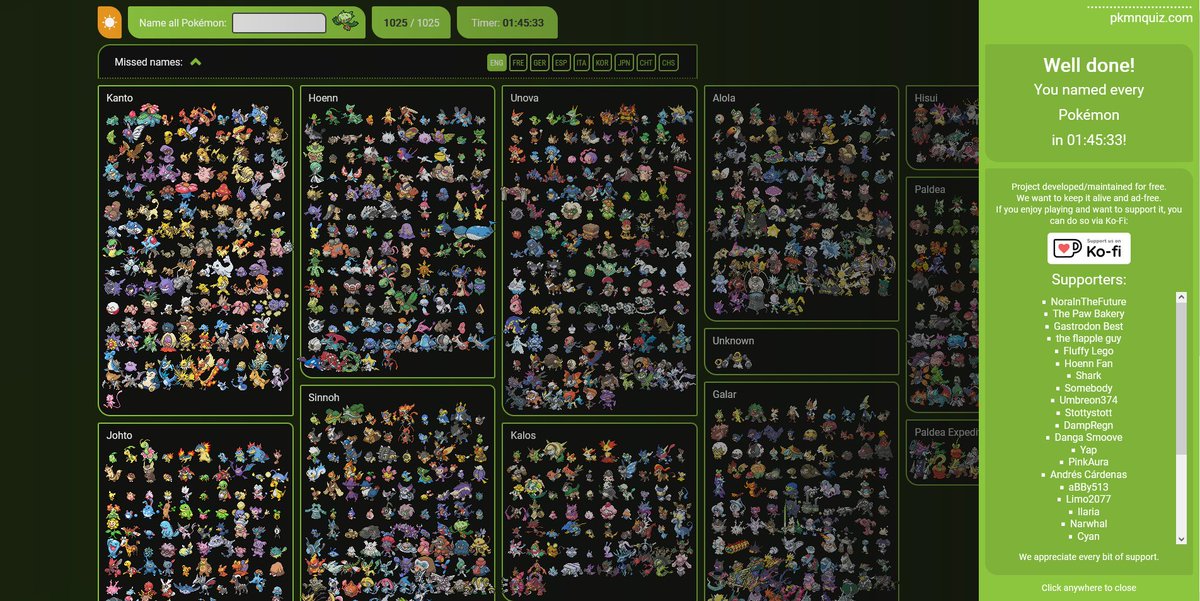 holy shit

Thanks to <a href="/Twixstari/">Twixie Styx</a>'s vague knowledge of what pokemon look like and my ability to attach names to those descriptions and <a href="/Spar_kie/">Spar-kie - 🏳️‍🌈🏳️‍⚧️</a> and @Aerom46777's various contributions we fucking did it in less than 2 hours baybeeeeeeeeeee