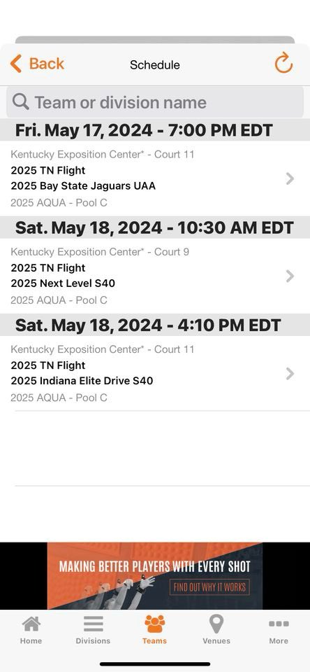 Come see Nike flight E40 play this weekend at the classic in Louisville , KY. Here’s the schedule!!
