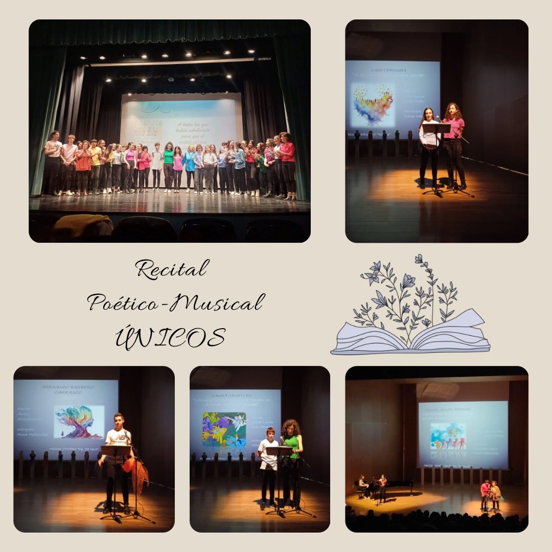 IesPintor's tweet photo. Os compartimos varias fotos del Festival de Música y Poesía “𝒰́𝒩ℐ𝒞𝒪𝒮”, celebrado los días 10 y 15 de mayo.

¡Enhorabuena por convertir la poesía y la música en un verdadero arte! 
Ha sido un placer veros actuar.

#recitalpoeticomusical #poesiaenlasaulas #iespintorluissáez https://t.co/Y5J7qQ80VN