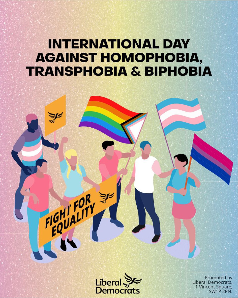 Young Liberals are firm in our commitment to fighting for liberty, equality and acceptance for the whole LGBTQ+ community.

With LGBTQ+ rights going backwards across the world, #IDAHOBIT is sadly still necessary.

We stand with all LGBTQ+ people in the UK and beyond