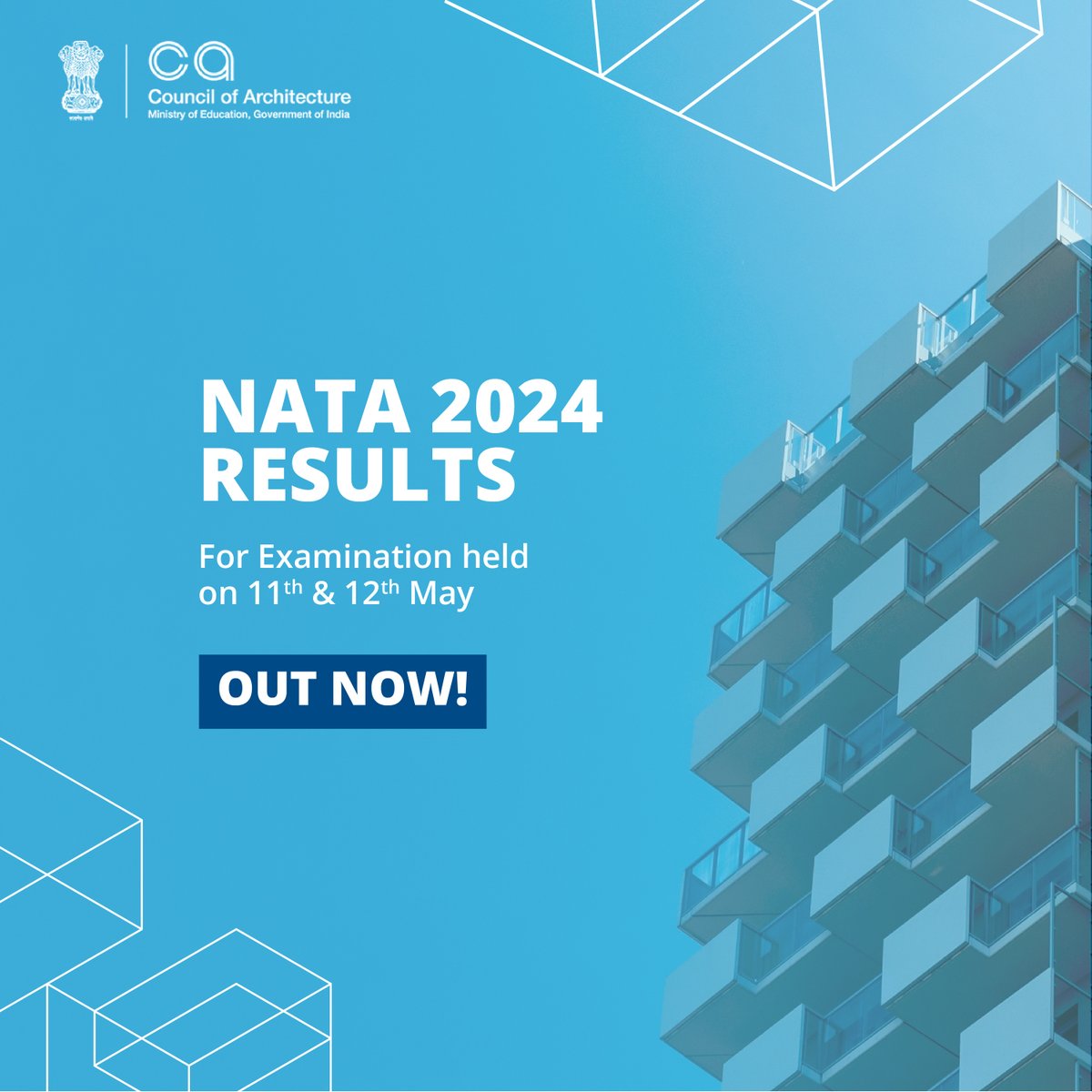 The wait is over! NATA 2024 results for the exams held on May 11th and 12th are finally here.

Head over to the official #NATA website to check your scores and see if you've unlocked the door to your architectural dreams.

#NATAResults #aspiringarchitects #councilofarchitecture