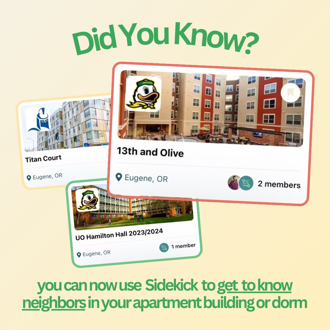 sidekickfriends's tweet photo. Find out if your apartment or dorm complex has made a group by downloading the app today :)
#friendship #wellness #friendshipapp #sidekickapp #sidekickforfriends #findyourpeople #crafts #universityoforegon #eugeneoregon https://t.co/7ve5MZVdUX
