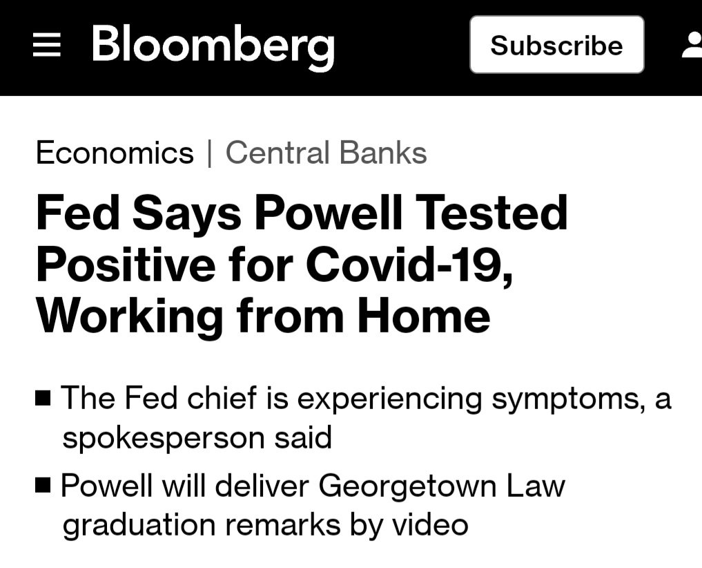 FED Başkanı Powell, yine Covid'e yakalanmış. 12 Haziran'daki FED toplantısına kadar iyileşir umarım. 🧐