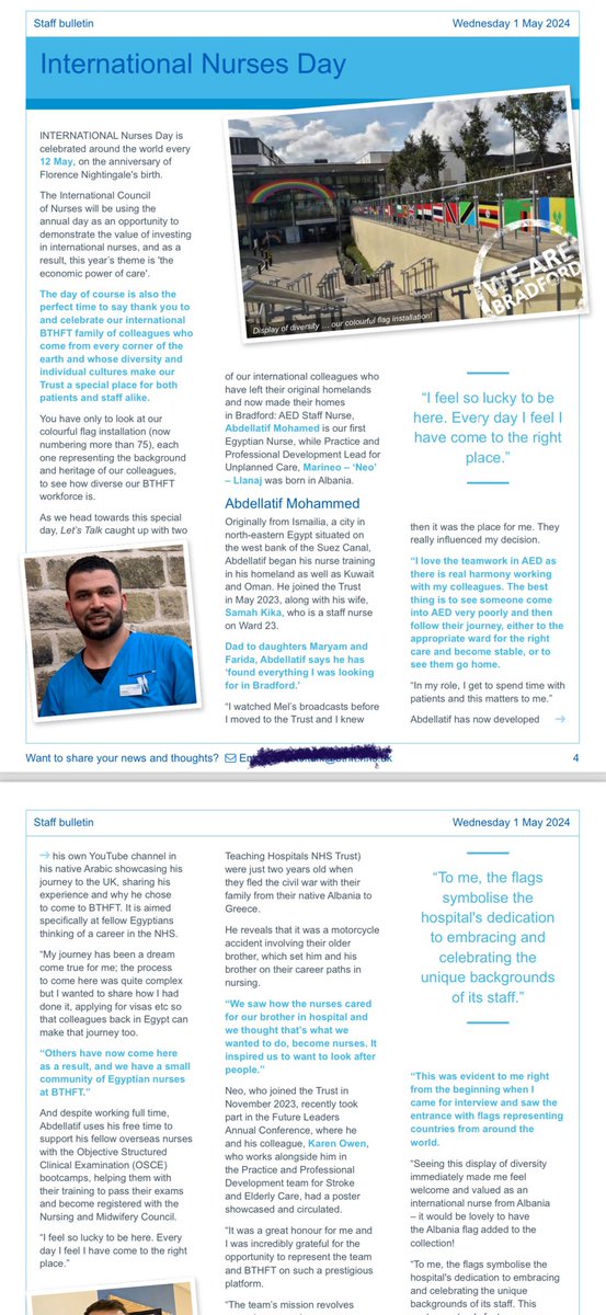 Abdellatif Mohamed (@abdellatif01493) on Twitter photo Thank you <a href="/BTHFT/">Bradford Teaching Hospitals NHS FT</a> for giving me the chance to talk about myself and my experience as an overseas nurse newly joined to this great organisation and great ED team ๐น Thank you <a href="/BTHFT/">Bradford Teaching Hospitals NHS FT</a> for giving me the chance to talk about myself and my experience as an overseas nurse newly joined to this great organisation and great ED team ๐น