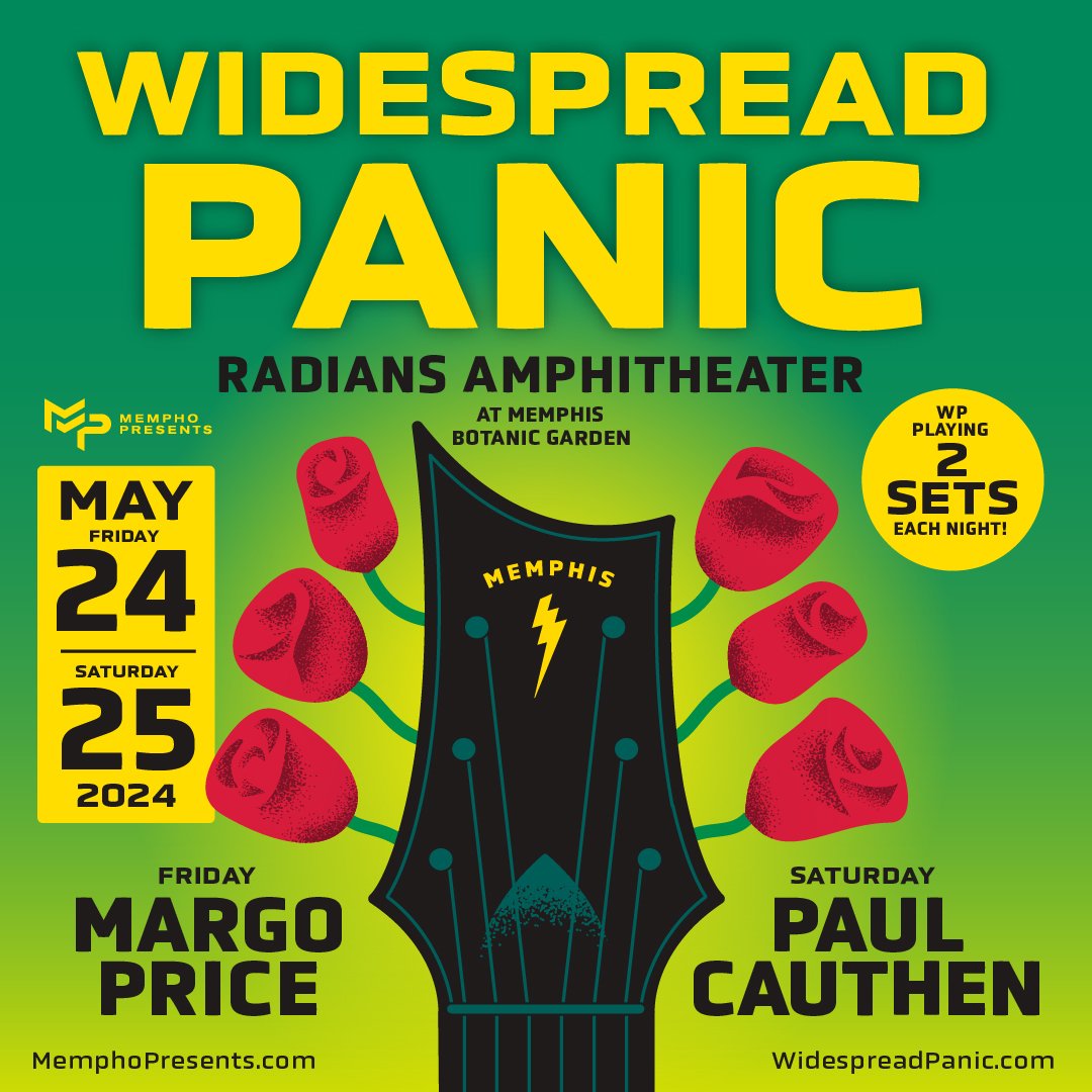 GIVEAWAY: Widespread Panic will be at Radians Amphitheatre May 24-25. Here's your chance to win 2 free tix! TO ENTER: 1. Follow @shangrilarecords + @memphopresents 2. Like this photo.  3. Tag the person you’d bring with you! BONUS ENTRY: Share this post to your story and tag us!