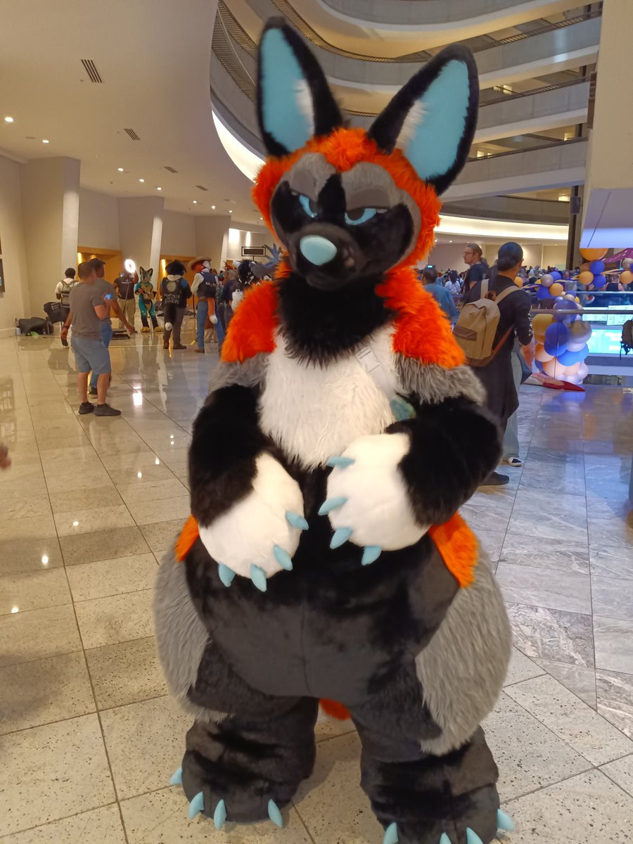 1) LOVED this precious cupcake doggo! They even smelled sweet! 
2 &amp; 3) Dergs! My phone is old and sucks, so even zooming in the badge names don't show the best quality. D: 
4) Angy looking plush. Needs more snugs. :3 
#FWA2024