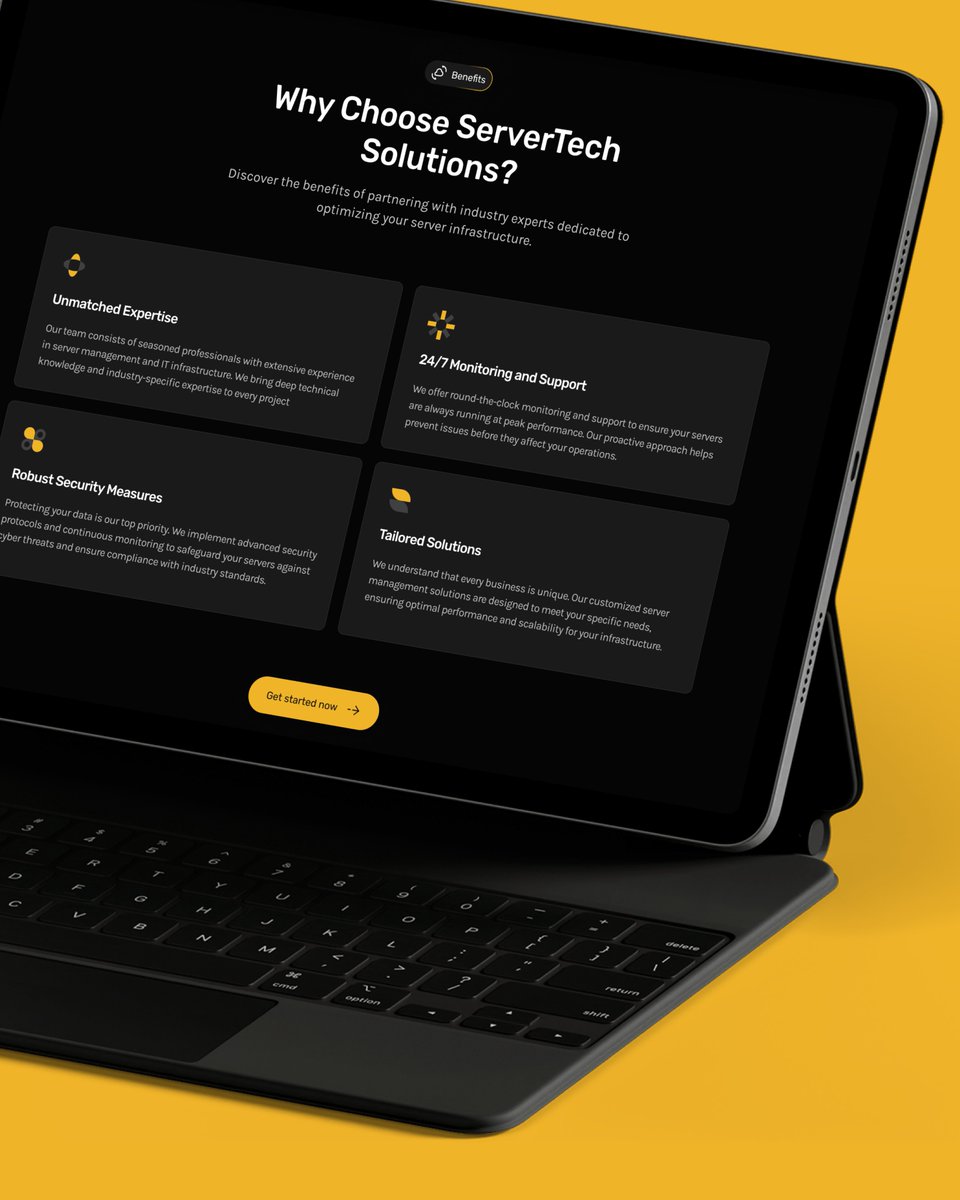 I recently designed a captivating landing page for a fictional company called ServerTech Solutions.

A server management service specializing in optimizing performance, enhancing security, and ensuring IT infrastructure reliability.

#uideisgn #website #tech #uiuxdesigner