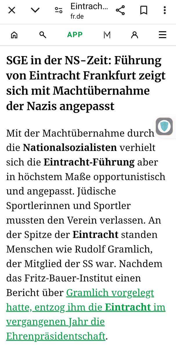 Wussten Sie, dass die Eintracht Frankfurt ein 'jüdischer Verein' war?

Als die Nazis am Ruder waren, mussten Juden den Verein verlassen. Man schloss sich den Nationalsozialisten an.

.