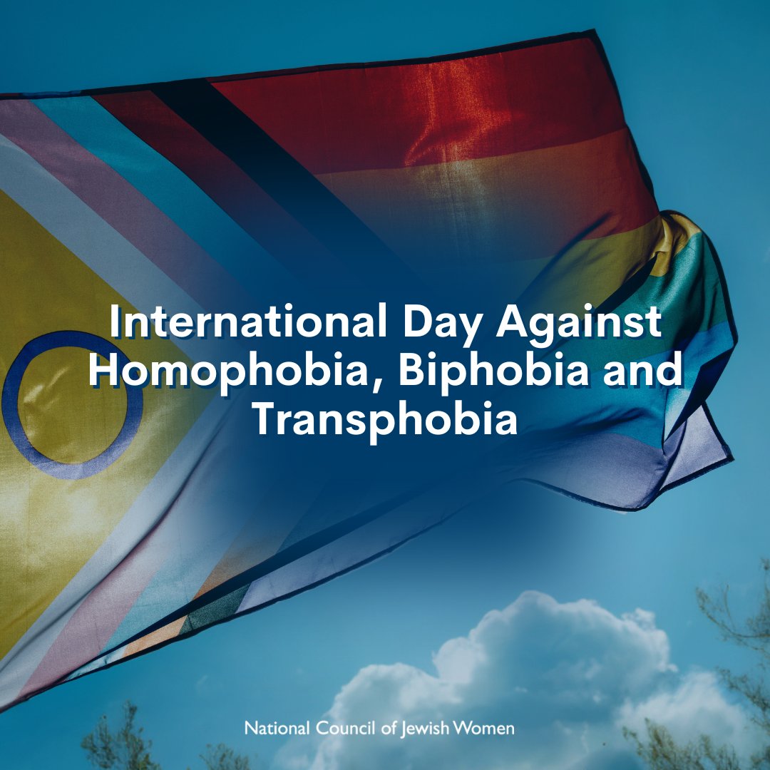 On International Day Against Homophobia, Biphobia & Transphobia, & every day, NCJW stands with our LGBTQIA+ community. We celebrate the rights the community has fought for & won, & we acknowledge there is still work to be done to combat the hatred that threatens LGBTQIA+ folk.