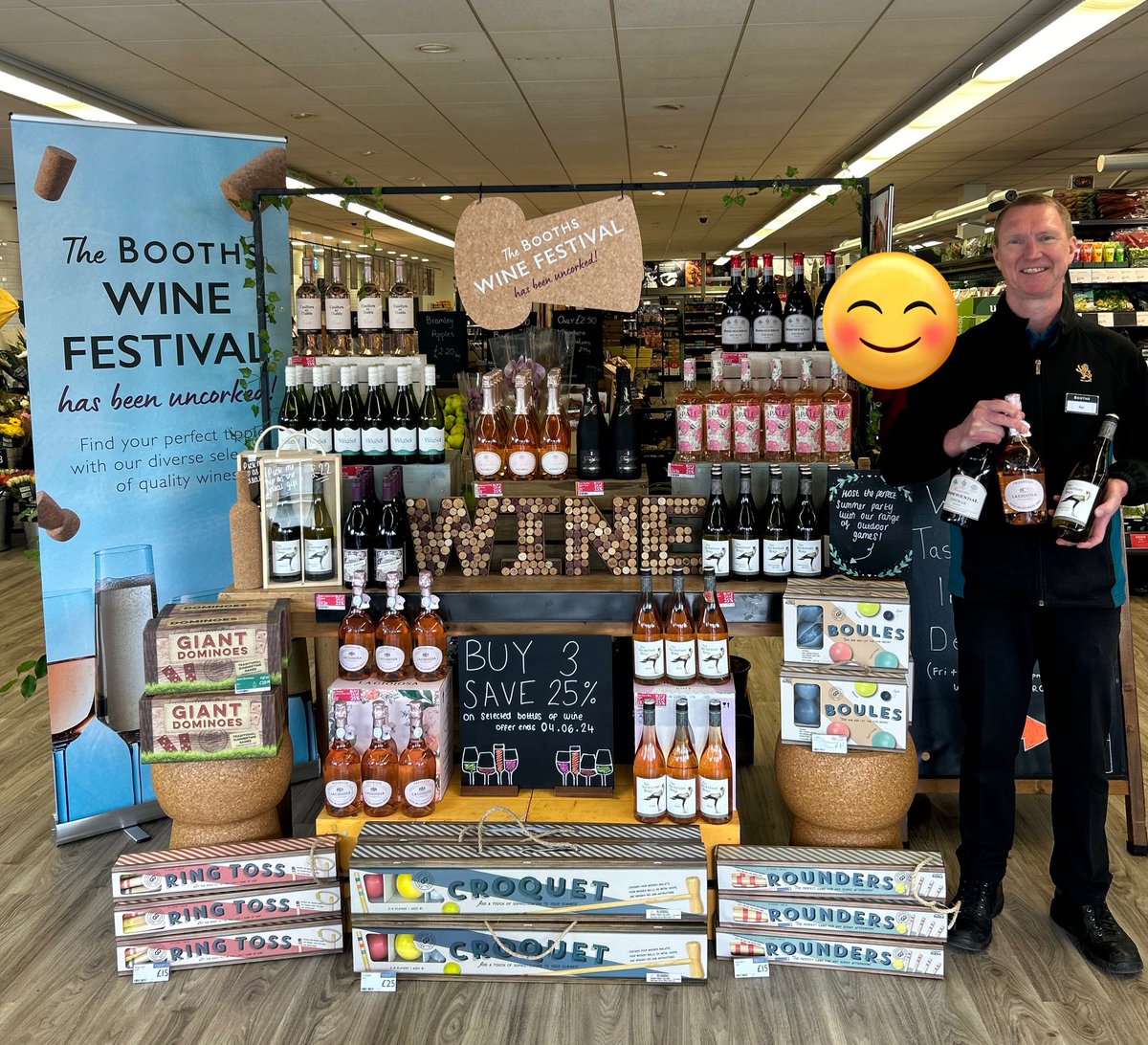 Ian is reminding you of our buy 3, save 25% wine offer at Longridge 🍷 

Booths operate a think 25 policy. Please drink responsibly.
