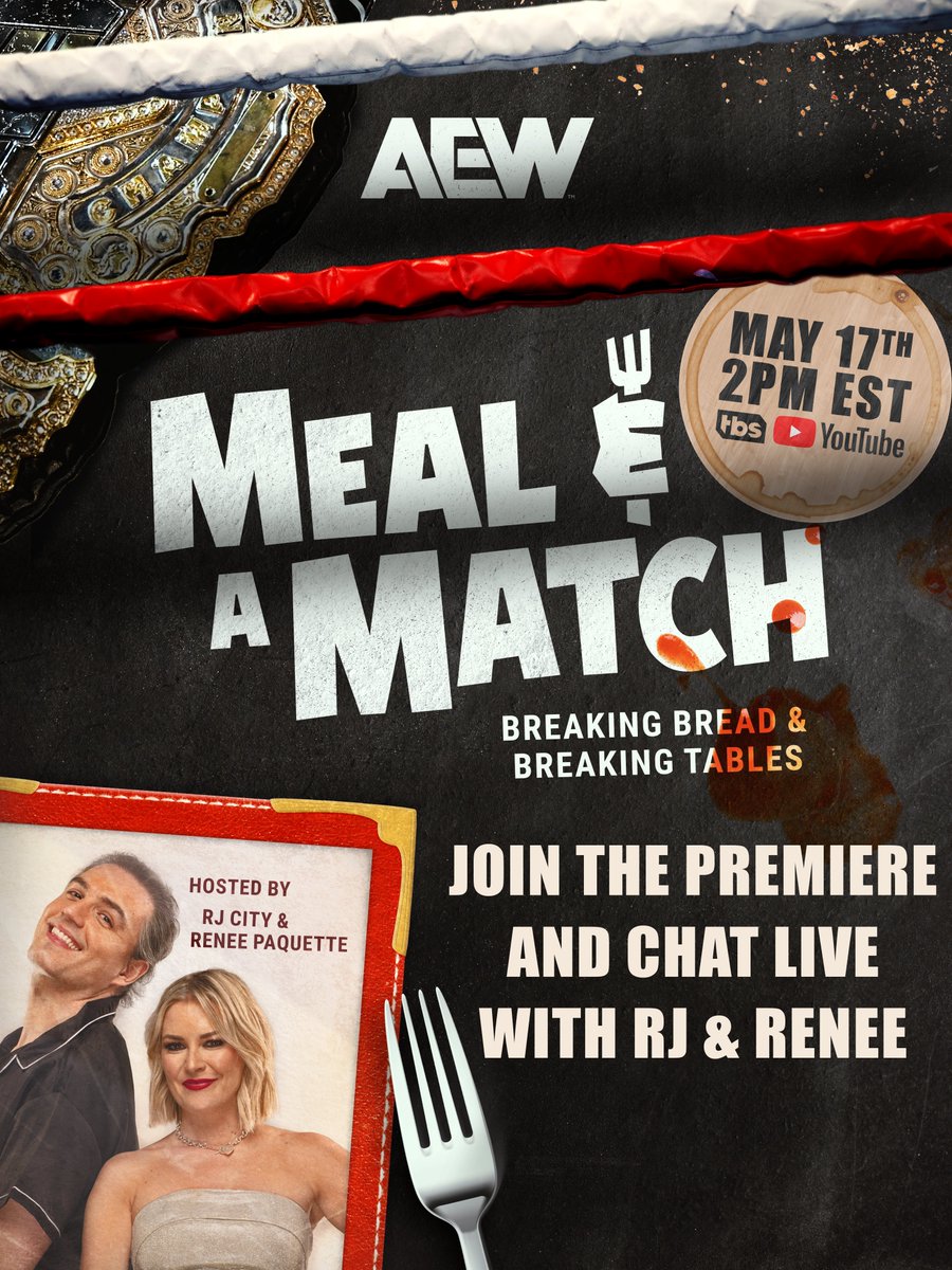 We've been waiting... we've been waiting for a long time Beans, cornbread, and @AEW action is on the menu as @ReneePaquette and @RJCity1 are joined by Eddie Kingston for Meal and a Match premiering NOW on @TBSNetwork's YouTube youtube.com/watch?v=pa_g7I…
