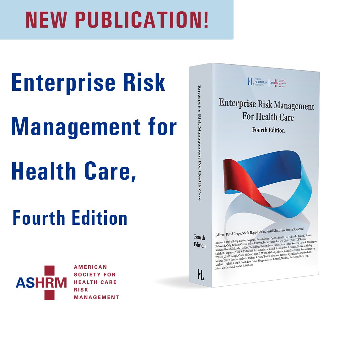 ASHRM is excited to share Enterprise Risk Management for Health Care, Fourth Edition🎉! It's a must-read for health care leaders & advisors, it’s packed with insights on ERM’s role in today’s complex health care environment. Order your copy: ow.ly/K5SP50RK1kz