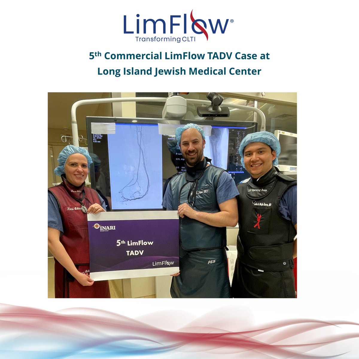 Congratulations to Drs. @YanaEtkin, Jeffrey Silpe and the team at Long Island Jewish Medical Center for successfully completing their 5th LimFlow #TADV procedure! #LimFlow #amputation #LimbSalvage bit.ly/3YvXQeo @NorthwellHealth