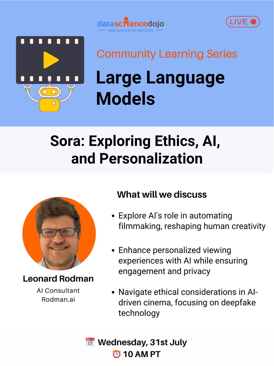 🤖 🎬The next generation of video reads your mood and creates content just for you. But how does it work? 🔗Save your spot today: hubs.la/Q02wPQFZ0 #artificialintelligence #datascience #content #film #video #filmmaking #Sora #personalization #avatar #generativeai