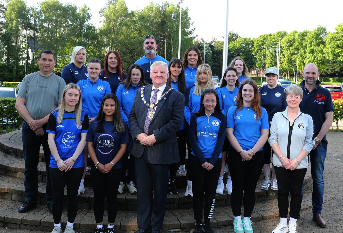 ⚽ The Mayor has hosted a civic reception to celebrate the outstanding success of Ballymoney Ladies FC. 🏆 The team are unbeaten for nearly five years and have won a league and cup double for four seasons in a row. Read more: bit.ly/4aoAtYs