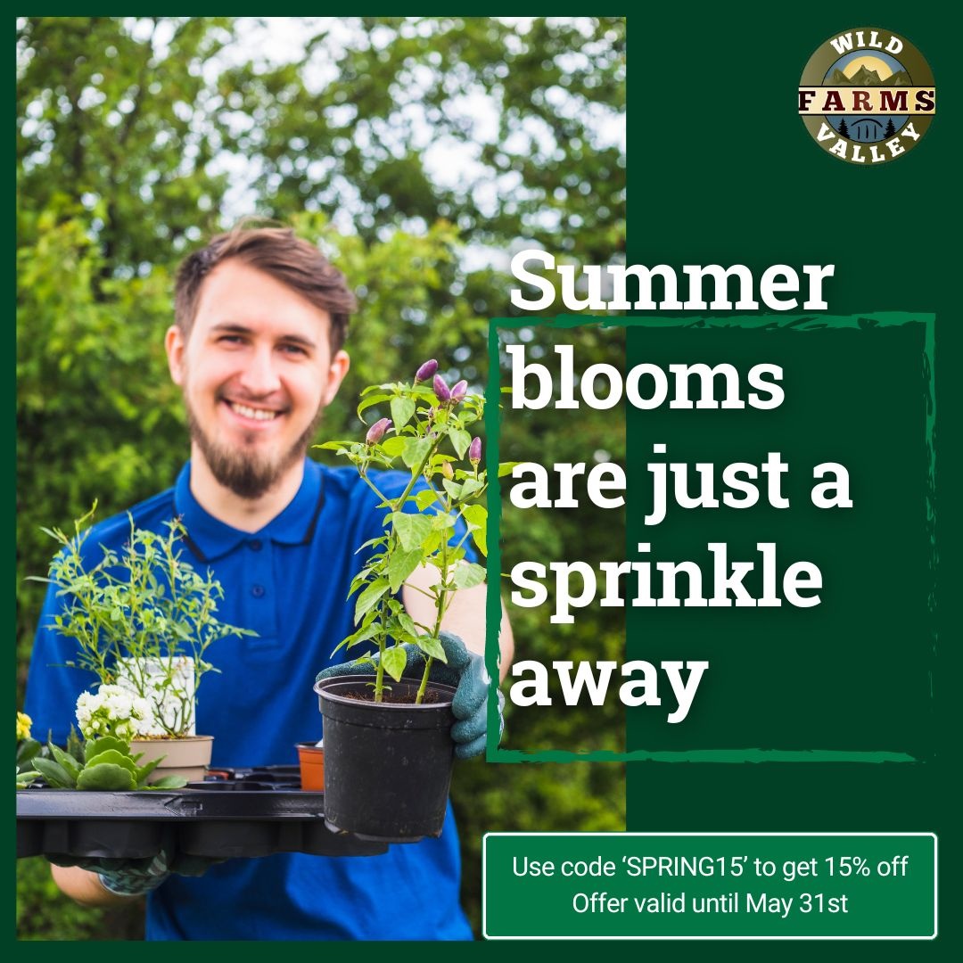 Enhance flower production, promote strong root systems, and enjoy a colorful garden all season long. Interested in buying wool pellets? Use code SPRING15 to get a 15% discount. Offer valid till May 31st. 
#wildvalleyfarms #woolpellets #gardeningtips