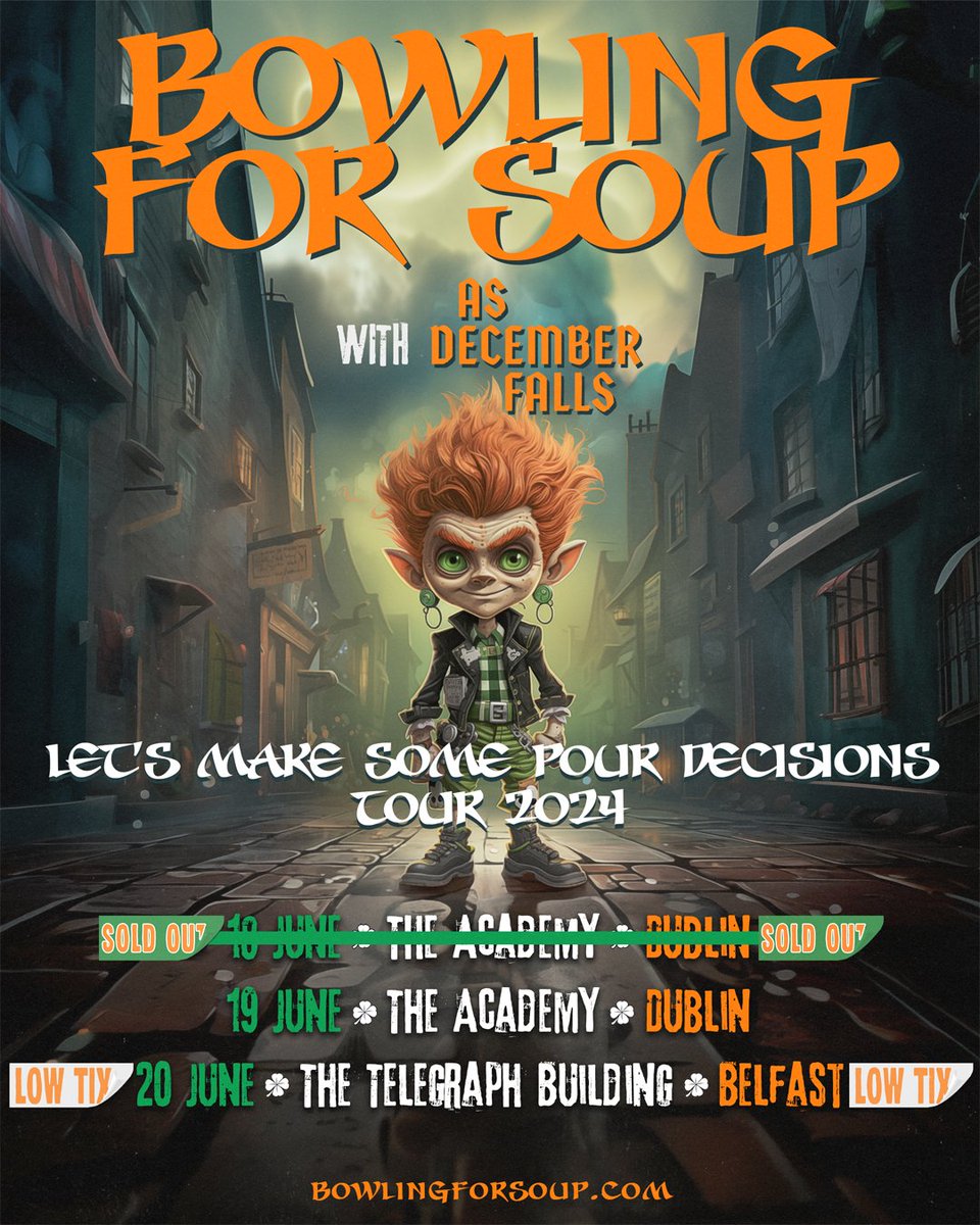 Not many remain in Belfast!
See you next month 🇮🇪 

🎫: BowlingForSoup.com