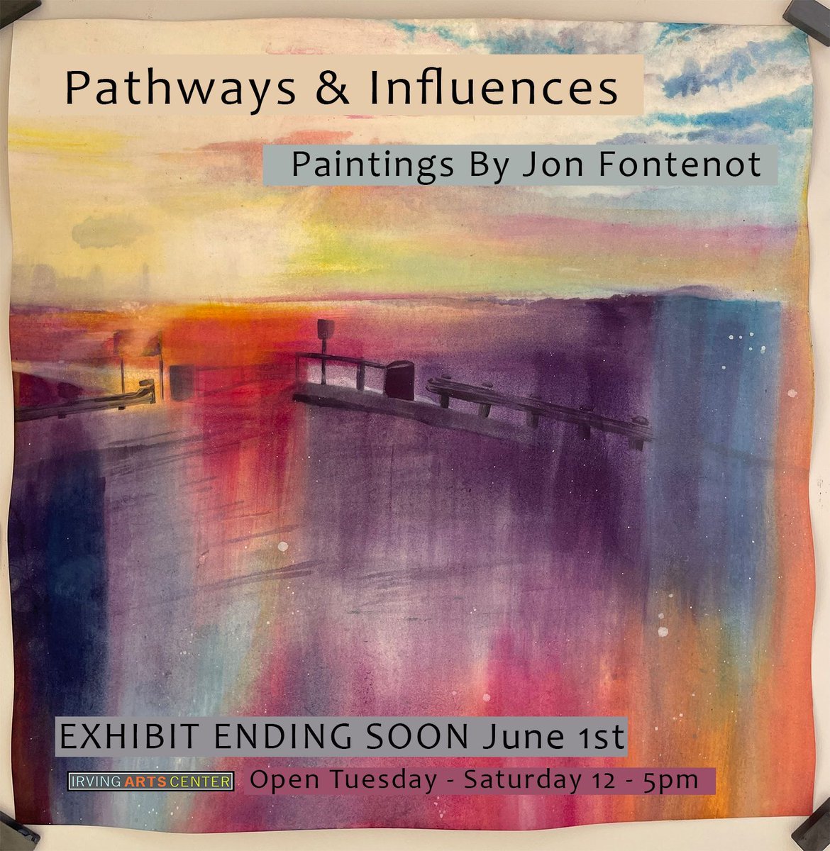 This stunning exhibit is leaving our walls soon! See color burst from the canvas as Jon Fontenot transports you to a new world atop our own. FREE to visit!

#landscape #landscapeart #colortheory #artexhibit #localartist #dallasart #irvingarts #irvingtx #endingsoon