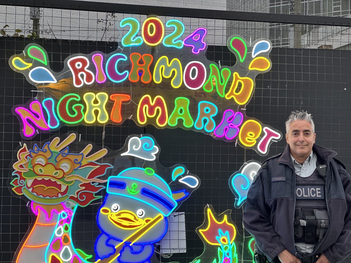 Planning a trip to the Richmond Night Market this weekend? You may see our officers and community engagement team there. 👮‍♂️🙋‍♀️ We are always happy to help and answer any questions you may have. #RichmondBC