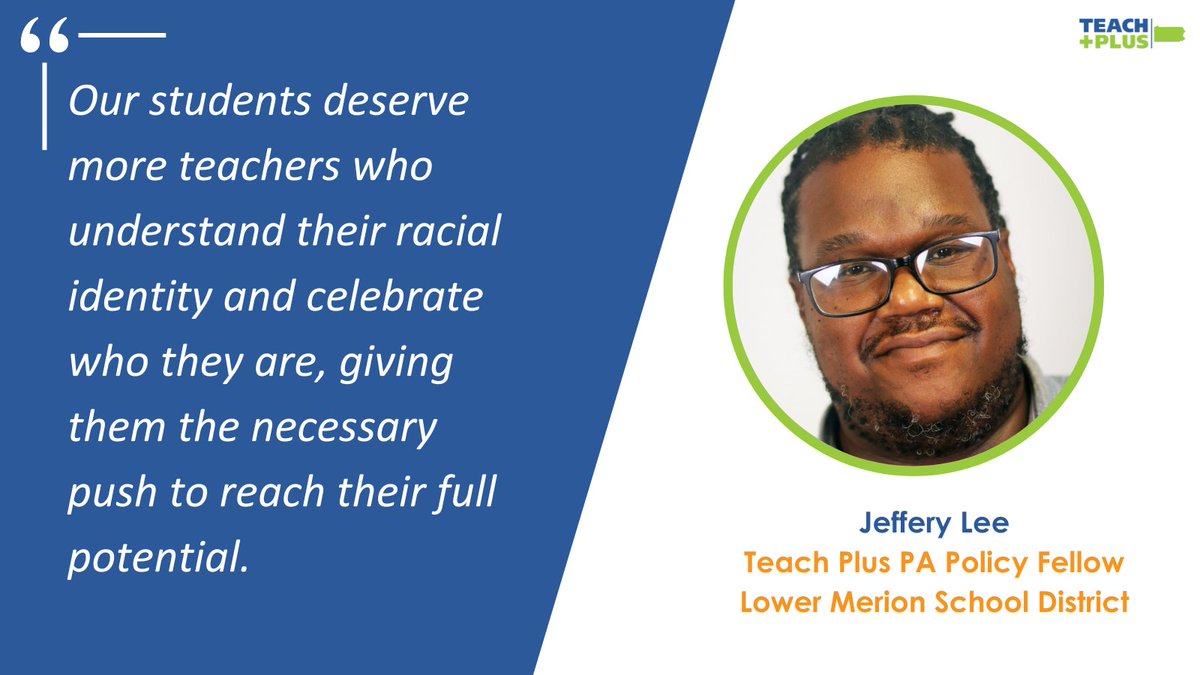 Teach Plus PA Policy Fellow Jeffery Lee on the importance of diversifying the teacher workforce and how recruiting more teachers of color reinforces a culturally affirming educational space for students of color. Click here to read the full article: ow.ly/NCrN50RElwI