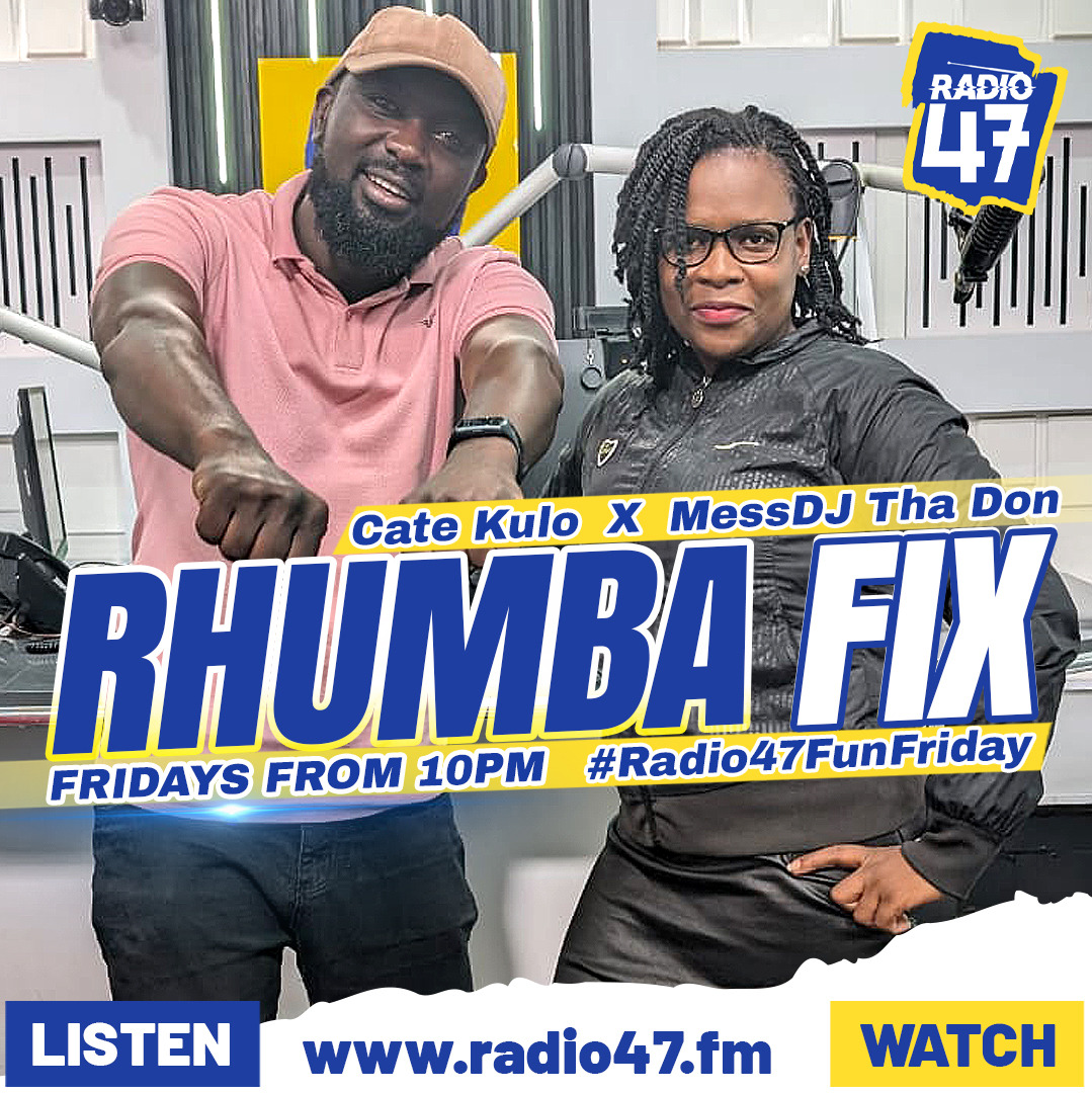 Ni wakati wa mziki bila pressure yaani Rhumba ukiletewa moja kwa moja na the queen herself Cate Kullo na @messdj_254. Unategea ukiwa wapi?

#Radio47FunFriday #RhumbaFix #HapaNdipo