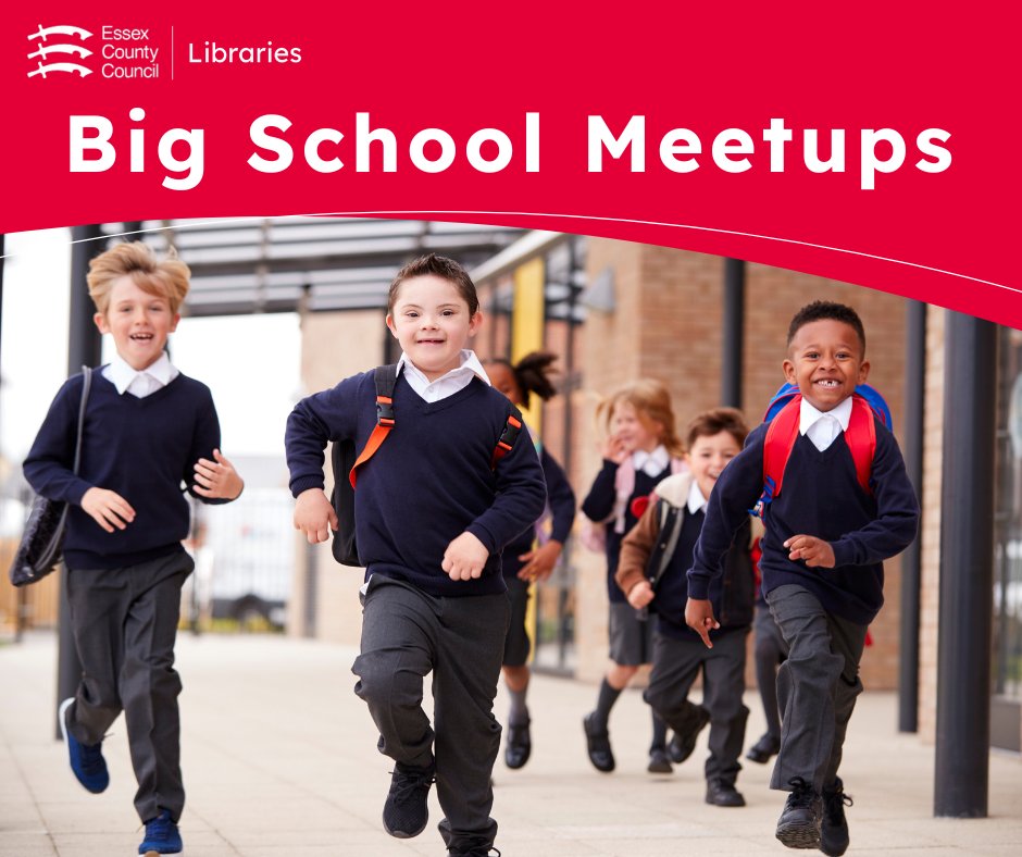 Starting school this September? Join us for a Big School Meetup in your local library!🏫 Meet other families who’ll be going to your school, chat, play, and enjoy storytimes and activities.😃 Sessions run from 18 May to September. Find your local meetup: library-events.essex.gov.uk/search?q=big%2…