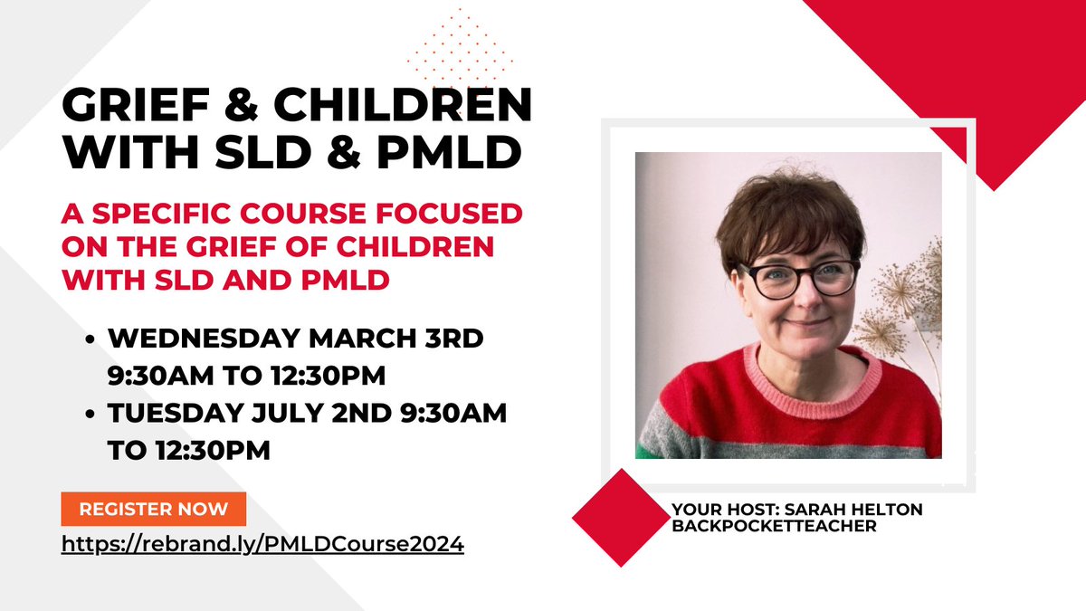 Imagine facing #Grief with no ability to express it.

This course equips you to be the lifeline children with #SLD & #PMLD need to work through their pain & confusion.

Book now - seats are limited.
rebrand.ly/PMLDCourse2024
🌟💬 #SpecialNeeds