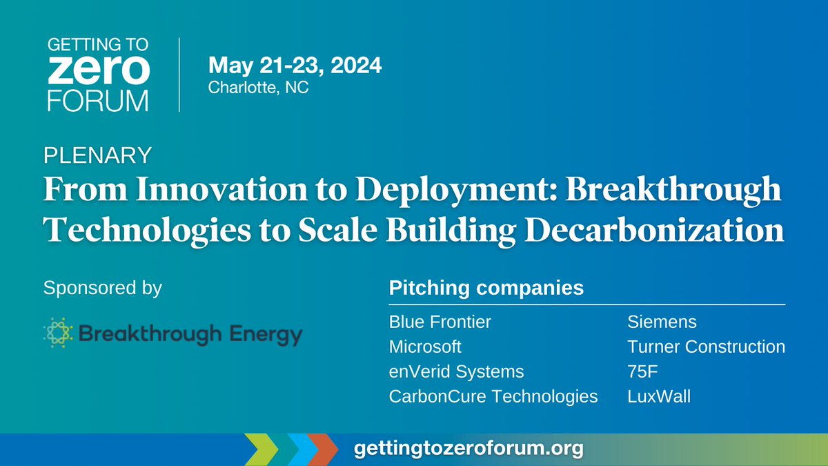 Join us at the 2024 <a href="/GTZForum/">Getting to Zero Market Leadership and Forum</a> for the Spark Tank lunch plenary on May 22. <a href="/Breakthrough/">Breakthrough Energy</a> Energy Ventures affiliated startups will present new climate tech innovations to decarbonize the built environment.

Register today: hubs.li/Q02wR3cD0
#GTZForum2024