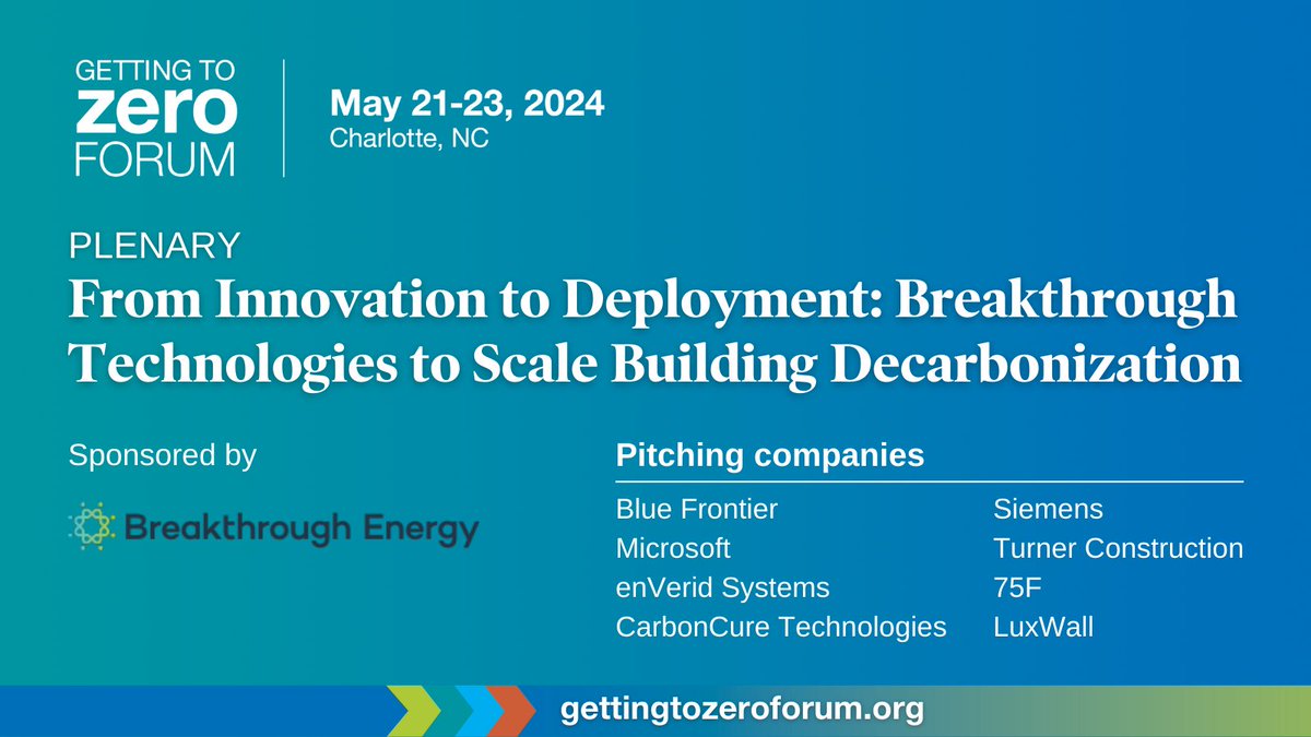 Join us at the 2024 @GTZForum for the Spark Tank lunch plenary on May 22. @Breakthrough Energy Ventures affiliated startups will present new climate tech innovations to decarbonize the built environment.

Register today: hubs.li/Q02wR3Jl0
#GTZForum2024