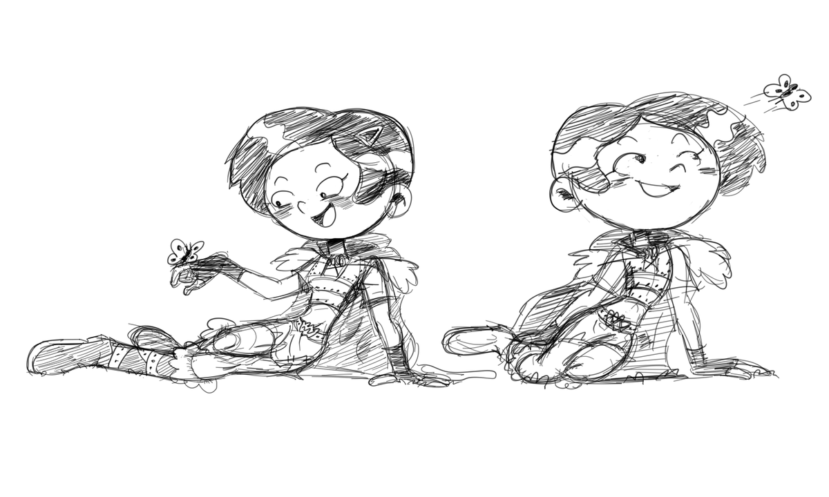 Marcy and The Butterfly. #amphiart #marcywu #sketch