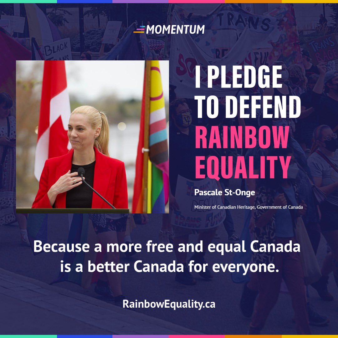 Yes, we’ve come a long way. No, our work isn’t done. Sign the pledge: rainbowequality.ca/pledge