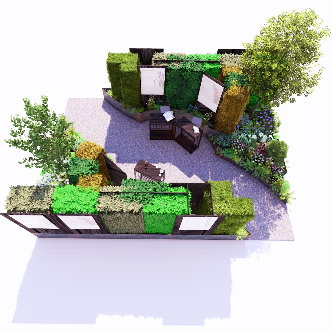 Here are two more gardens we are supporting at Chelsea this year, both designed by the talented @Davegreen00. This is the Saatchi Gallery Garden called “Abeba Esse”, showcasing work by British-Carribean artist Zak Ové. The other is the RHS Science display “All About Hedges”.