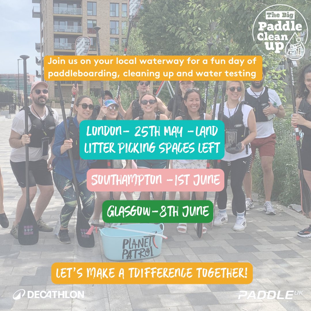 We’re excited to be partnering with @DecathlonUK and @paddle_uk and invite you to be part of the Big Paddle Cleanup 2024. Places are limited, sign up now to secure your spot! planetpatrol.co/clean-ups/