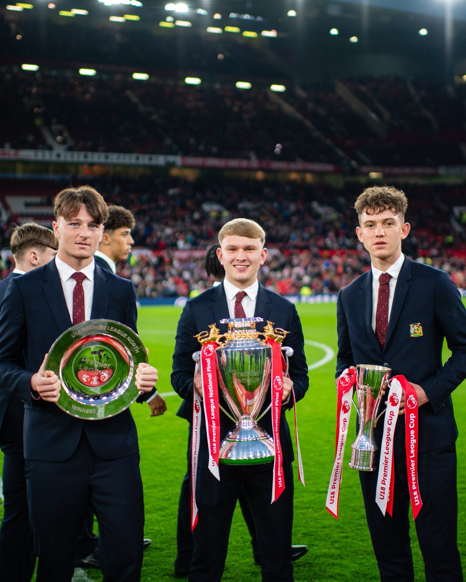 The scintillating #MUFC u18's team started the season with a defeat at Mladen Ramljak's memorial tournament final in pre season vs Robin Van Persie's Feyenoord. Fast forward 9 months they've experienced an exhilarating season in which they've achieved a domestic treble.
@FinMc16